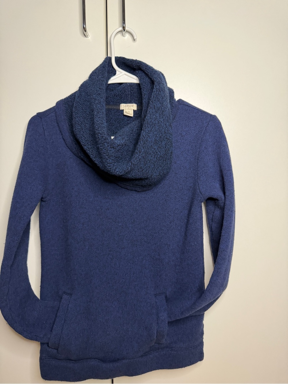 J. Crew Deep Navy Cowl Neck Pullover Sweater XSM
